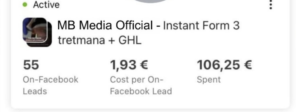 Rezultati kampanje: 55 upita po 1,93 €